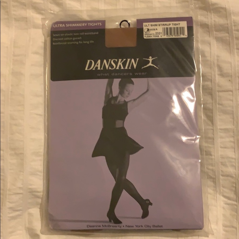 Danskin ultra shimmery tights size a, flesh tone